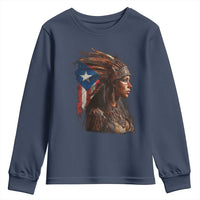 Puerto Rico Taino Warrior Woman Youth Sweatshirt Boricua Pride