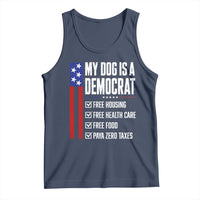 My Dog Is A Democrat Funny Political Satire Tank Top Patriotic Dog Lover Graphic Subtle FDT Humor