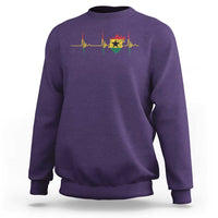 Heart Ghana Flag Sweatshirt Heartbeat EKG Pulse Proud Ghanaian