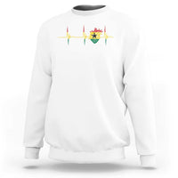 Heart Ghana Flag Sweatshirt Heartbeat EKG Pulse Proud Ghanaian