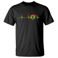 Heart Ghana Flag T Shirt Heartbeat EKG Pulse Proud Ghanaian