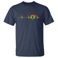 Heart Ghana Flag T Shirt Heartbeat EKG Pulse Proud Ghanaian