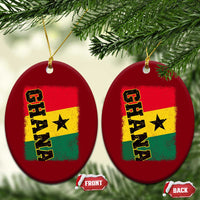 Vintage Distressed Ghana Flag Ceramic Ornament Ghanaian Heritage Africa Ghanese Roots
