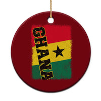 Vintage Distressed Ghana Flag Ceramic Ornament Ghanaian Heritage Africa Ghanese Roots