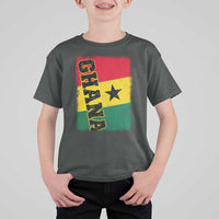 Vintage Distressed Ghana Flag T Shirt For Kid Ghanaian Heritage Africa Ghanese Roots