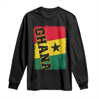 Vintage Distressed Ghana Flag Long Sleeve Shirt Ghanaian Heritage Africa Ghanese Roots