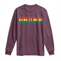 Ghana Flag Long Sleeve Shirt Varsity Lettering Design Ghanaian Pride Heritage Graphic