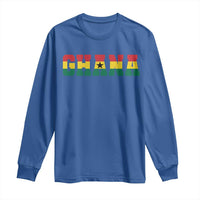 Ghana Flag Long Sleeve Shirt Varsity Lettering Design Ghanaian Pride Heritage Graphic