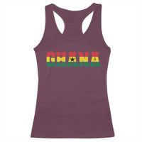 Ghana Flag Racerback Tank Top Varsity Lettering Design Ghanaian Pride Heritage Graphic