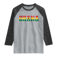 Ghana Flag Raglan Shirt Varsity Lettering Design Ghanaian Pride Heritage Graphic