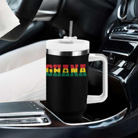 Ghana Flag Tumbler With Handle Varsity Lettering Design Ghanaian Pride Heritage Graphic
