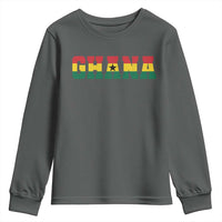 Ghana Flag Youth Sweatshirt Varsity Lettering Design Ghanaian Pride Heritage Graphic