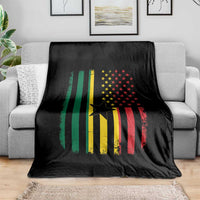 Ghana American Flag Throw Blanket Vintage Ghanaian Pride Heritage Graphic for Ghanaian Americans
