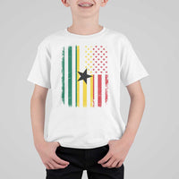 Ghana American Flag T Shirt For Kid Vintage Ghanaian Pride Heritage Graphic for Ghanaian Americans