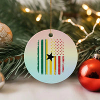 Ghana American Flag Ceramic Ornament Vintage Ghanaian Pride Heritage Graphic for Ghanaian Americans