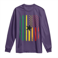 Ghana American Flag Long Sleeve Shirt Vintage Ghanaian Pride Heritage Graphic for Ghanaian Americans