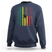 Ghana American Flag Sweatshirt Vintage Ghanaian Pride Heritage Graphic for Ghanaian Americans