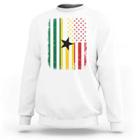 Ghana American Flag Sweatshirt Vintage Ghanaian Pride Heritage Graphic for Ghanaian Americans