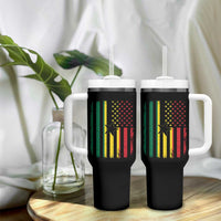 Ghana American Flag Tumbler With Handle Vintage Ghanaian Pride Heritage Graphic for Ghanaian Americans