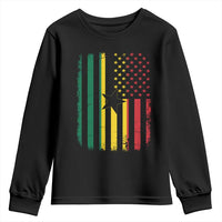 Ghana American Flag Youth Sweatshirt Vintage Ghanaian Pride Heritage Graphic for Ghanaian Americans