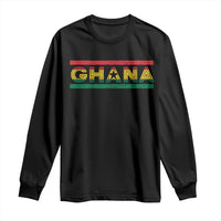 Retro Ghana Flag Long Sleeve Shirt Vintage Ghanaian Pride Ghanese Roots Heritage Graphic