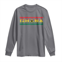 Retro Ghana Flag Long Sleeve Shirt Vintage Ghanaian Pride Ghanese Roots Heritage Graphic