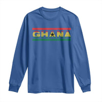 Retro Ghana Flag Long Sleeve Shirt Vintage Ghanaian Pride Ghanese Roots Heritage Graphic