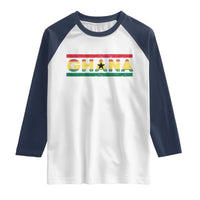Retro Ghana Flag Raglan Shirt Vintage Ghanaian Pride Ghanese Roots Heritage Graphic