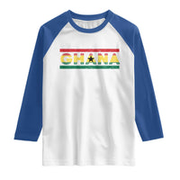Retro Ghana Flag Raglan Shirt Vintage Ghanaian Pride Ghanese Roots Heritage Graphic