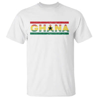 Retro Ghana Flag T Shirt Vintage Ghanaian Pride Ghanese Roots Heritage Graphic