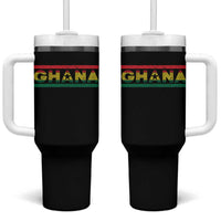 Retro Ghana Flag Tumbler With Handle Vintage Ghanaian Pride Ghanese Roots Heritage Graphic