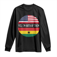 Half American Half Ghanaian Long Sleeve Shirt Pride Ghanese Roots USA Flag Ghana Heritage Yes Im Both Of Them