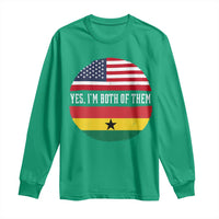 Half American Half Ghanaian Long Sleeve Shirt Pride Ghanese Roots USA Flag Ghana Heritage Yes Im Both Of Them
