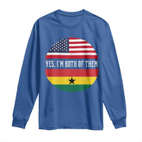 Half American Half Ghanaian Long Sleeve Shirt Pride Ghanese Roots USA Flag Ghana Heritage Yes Im Both Of Them