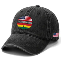 Half American Half Ghanaian Washed Cotton Baseball Cap Pride Ghanese Roots USA Flag Ghana Heritage Yes Im Both Of Them