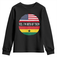 Half American Half Ghanaian Youth Sweatshirt Pride Ghanese Roots USA Flag Ghana Heritage Yes Im Both Of Them