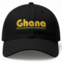 Vintage Ghana Baseball Cap Retro Stripe Flag Pride Ghanaian Heritage African Roots