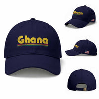 Vintage Ghana Baseball Cap Retro Stripe Flag Pride Ghanaian Heritage African Roots