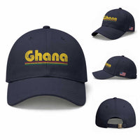 Vintage Ghana Baseball Cap Retro Stripe Flag Pride Ghanaian Heritage African Roots