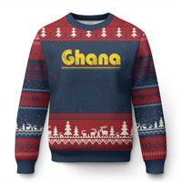 Vintage Ghana Ugly Christmas Sweater Retro Stripe Flag Pride Ghanaian Heritage African Roots