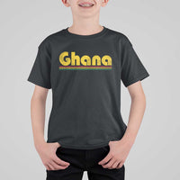 Vintage Ghana T Shirt For Kid Retro Stripe Flag Pride Ghanaian Heritage African Roots