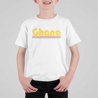 Vintage Ghana T Shirt For Kid Retro Stripe Flag Pride Ghanaian Heritage African Roots