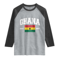 Ghana Est 1957 Ghanaian Flag Independence Day Raglan Shirt Ghanaian Heritage Pride