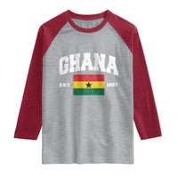 Ghana Est 1957 Ghanaian Flag Independence Day Raglan Shirt Ghanaian Heritage Pride