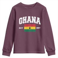 Ghana Est 1957 Ghanaian Flag Independence Day Youth Sweatshirt Ghanaian Heritage Pride