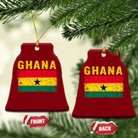 Vintage Ghana Flag Distressed Design Ceramic Ornament Proud Ghanaian Heritage African Pride
