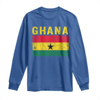 Vintage Ghana Flag Distressed Design Long Sleeve Shirt Proud Ghanaian Heritage African Pride
