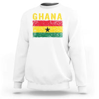 Vintage Ghana Flag Distressed Design Sweatshirt Proud Ghanaian Heritage African Pride