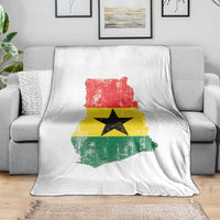 Vintage Ghana Map Flag Throw Blanket Distressed Proud Ghanaian Heritage African Pride