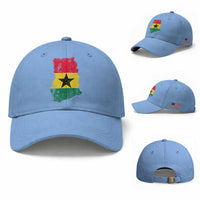 Vintage Ghana Map Flag Baseball Cap Distressed Proud Ghanaian Heritage African Pride
